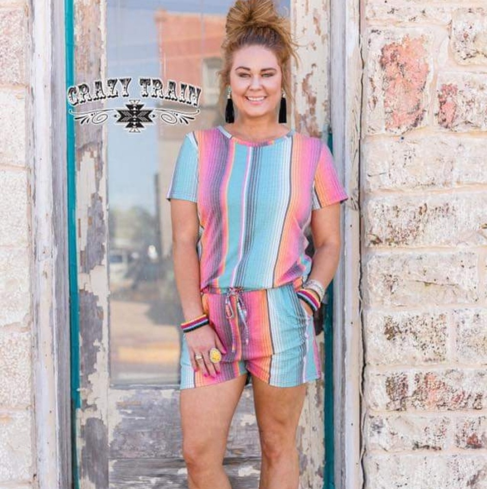 Serape romper western Crazy Train